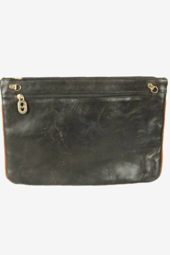 Marino Orlandi Vintage Slim Case Bag Genuine Leather Retro 90s Black