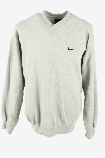 Nike Sweatshirt Top Vintage Pullover Plain Logo 90s Grey Size 42/44