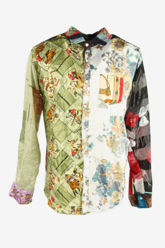 Remake Silk Vintage Shirts Floral Print Long Sleeve 90s Multi Size M