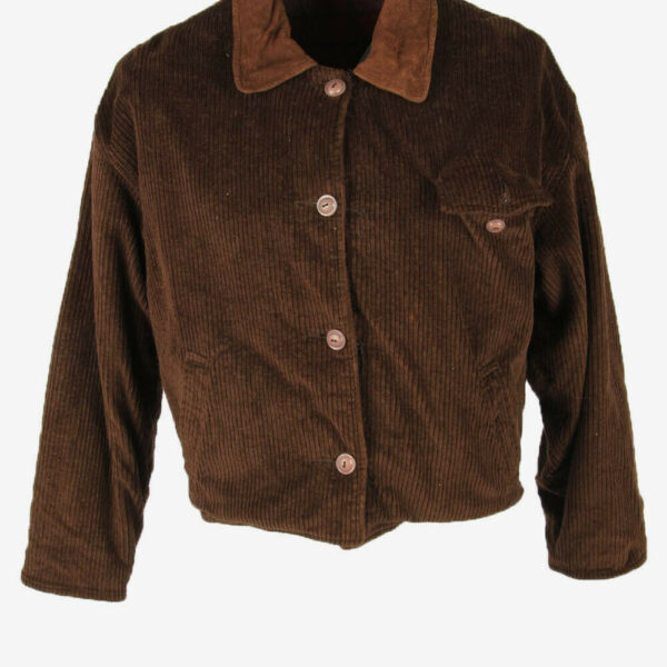 Vintage Reversible Corduroy Coat Jacket Blanked Lined 90s Brown Size M