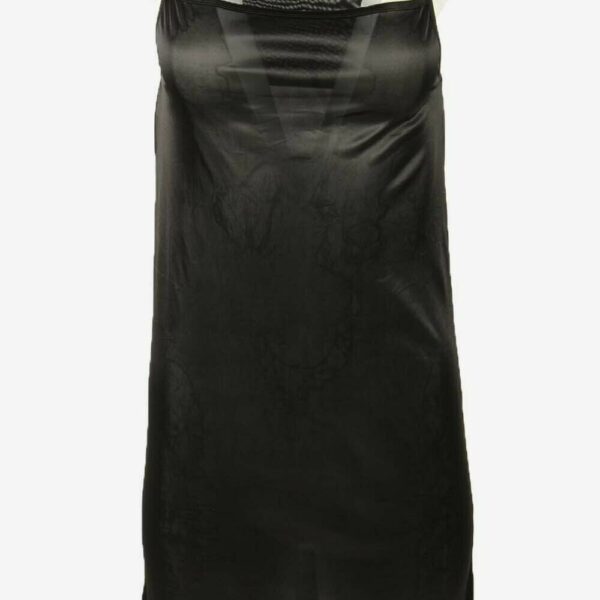 Vintage Spaghetti Strap Slip Dress Satin Nightdress 90s Black One Size