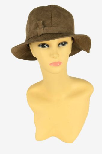 Vintage Trilby Hat Womens Fedora Classic Country 90s Beige Size 52 cm