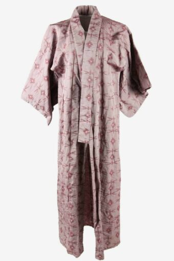 Vintage Womens Authentic Japanese Kimono Robe Full Length 70s Lilac