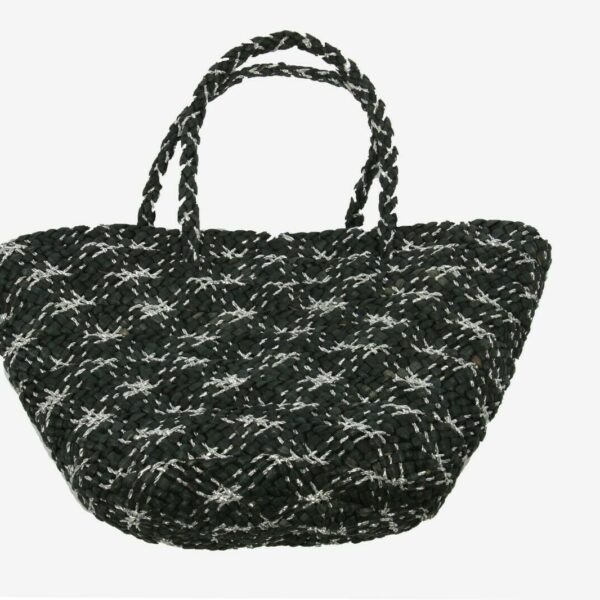 Women Summer Handbags Tote Bag Straw Weaving Bag Rattan 90s Black