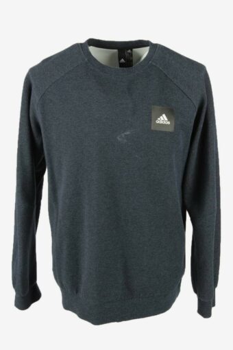Adidas Sweatshirt Top Vintage Pullover Plain Logo Retro 90s Navy Size XL