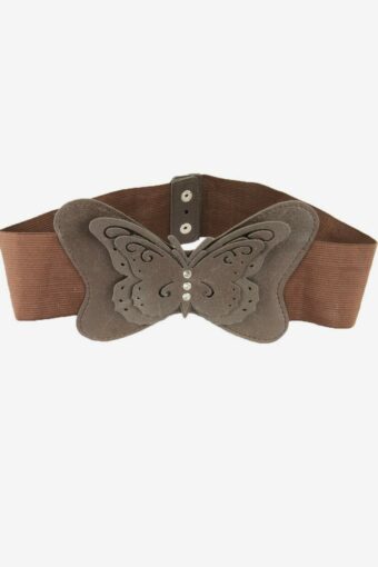 Butterfly Elastic Wide Belt Vintage Dress Waistband Retro 90s Brown