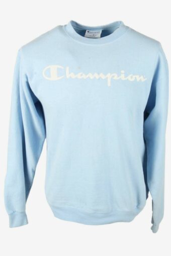 Champion Sweatshirt Vintage Crew Neck Logo Retro 90s Light Blue Size M SW3038