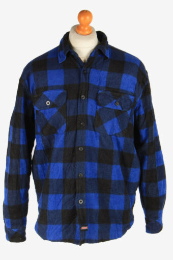 Dickies Lumberjack Shirt Jacket Workwear Check Vintage Blue Size L