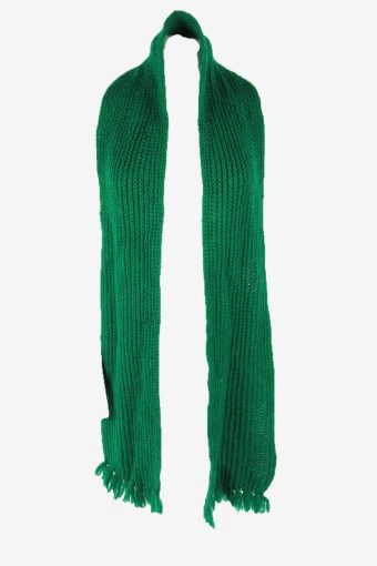 Handmade Winter Scarf Vintage Knitted Neck Warmer Soft 70s Retro Green