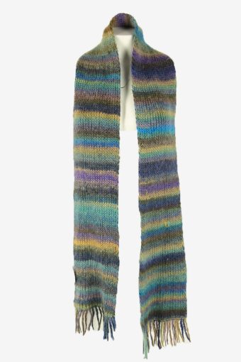 Handmade Winter Scarf Vintage Knitted Neck Warmer Soft 70s Retro Multi