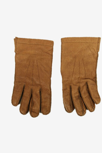 Ladies Leather Gloves Vintage Genuine Winter Retro Camel Size S