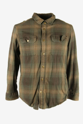 Lumberjack Jacket Vintage Polar Lined Flannel Snap 90s Brown Size M