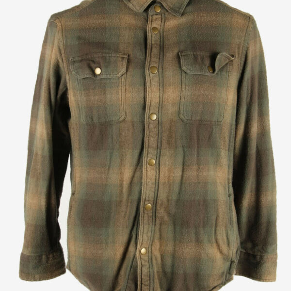 Lumberjack Jacket Vintage Polar Lined Flannel Snap 90s Brown Size M