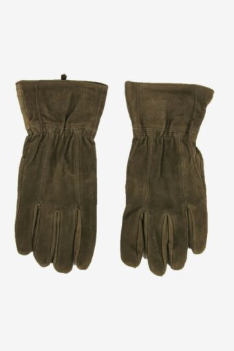 Suede Gloves Vintage Lined Warm Winter Elegance Retro 80s Beige Size XL