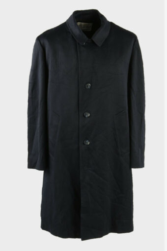 Trench Coat Vintage London Fog Rain Coat Lined Button 90s Navy Size L