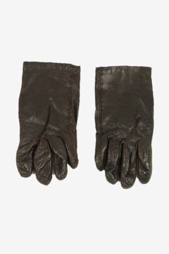 Vintage Leather Gloves Genuine Lined Warm Winter 90s Brown Size L