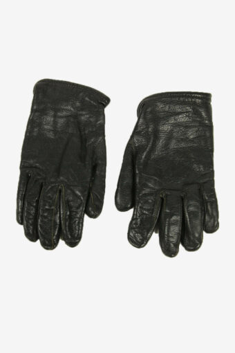 Vintage Leather Gloves Lined Warm Winter Casual Retro Black Size XL