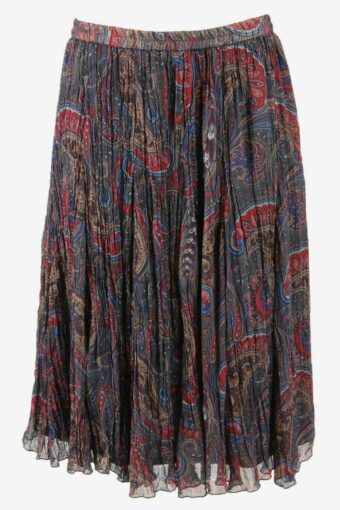Vintage Long Skirt Patterned Lined Elasticated Waist 90s Size UK 14/16