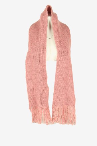 Winter Scarf Vintage Knitted Neck Warmer Soft 70s Retro Pink