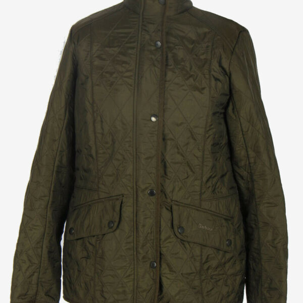 Womens Barbour Polar Quilted Jacket Vintage Lining Retro Green Size L