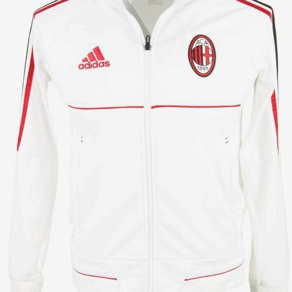 Adidas A.C. Milan Track Top Jacket Boys Full Zip 90s White Size 13-14 Y