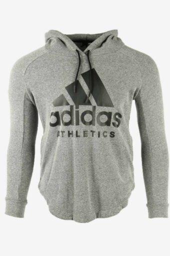 Adidas Hoodie Vintage Pullover Logo Athletics Retro 90s Grey Size M