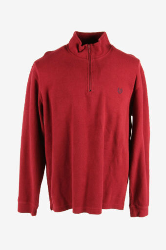 Chaps Vintage Sweatshirt Half Zip Collared Retro 90s Red Size L