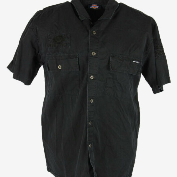Dickies Work Shirts Short Sleeve USA Workwear 90s Retro Black Size M
