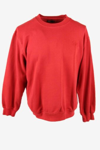 Drifter Sweatshirt Top Vintage Crew Neck Plain Retro 90s Red Size L