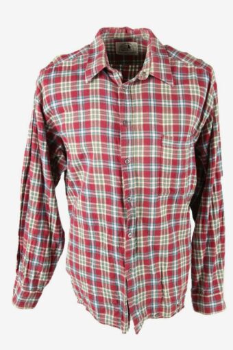 Flannel Shirt Vintage Check Long Sleeve 90s Cotton Multicoloured XL