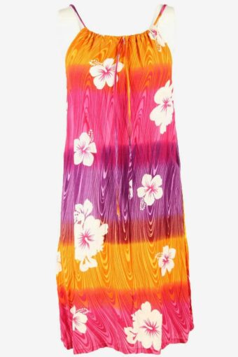 Floral Spaghetti Strap Dress Vintage Summer 90s Multicoloured One Size