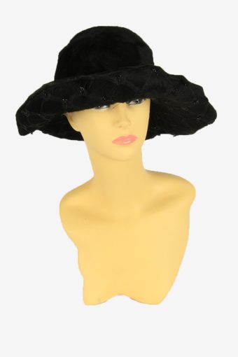 Fur Trilby Vintage Hat Womens Fedora Country Retro Black Size 52 cm