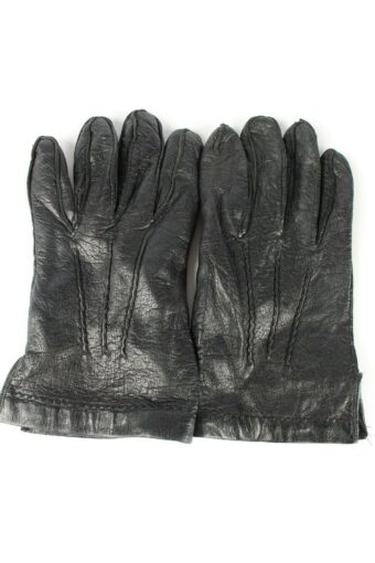 Leather Gloves Lined Vintage Mens Size M Black