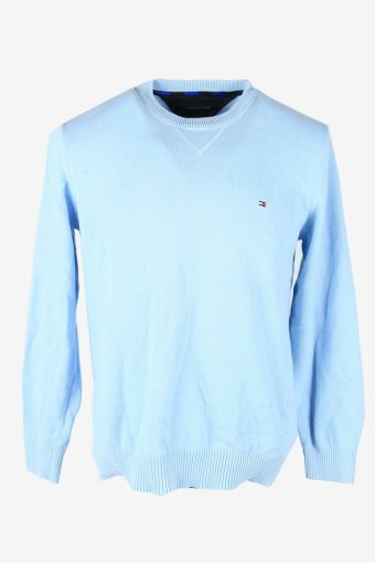 Tommy Hilfiger Diamond Sweater Vintage Crew Neck Golf 90s Blue Size L