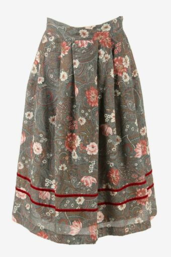 Vintage Long Skirt Floral Lined Retro 90s Multicoloured Size UK 16