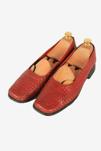 Vintage Zaza Tango Flat Shoes Leather Style Casual 90s Red Size – UK 6