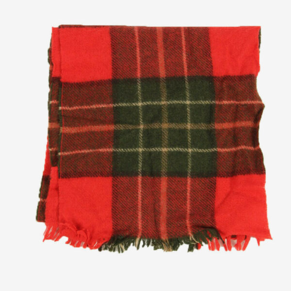 Wool Check Tartan Scarf Vintage Soft Tassel Plaid Warm 90s Retro Red