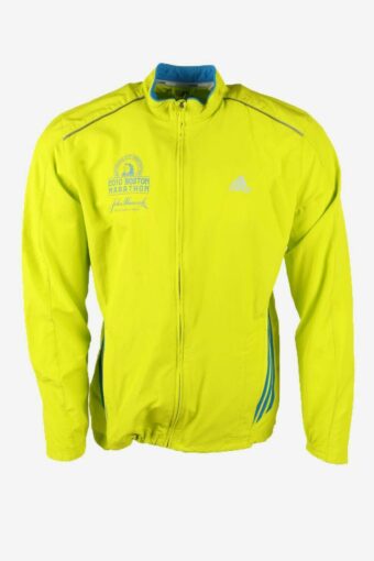 Adidas Track Top Jacket 2014 Boston Marathon Full Zip Pockets Lemon L
