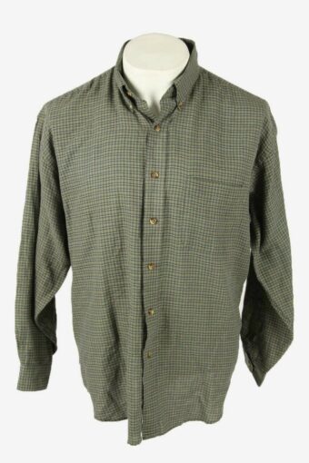 Check Shirt Vintage Button Up Long Sleeve Button 90s Retro Size L