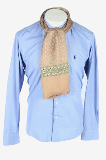 Cravat Patterned Men Scarf Polka Dot Vintage Necktie Retro 80s Beige