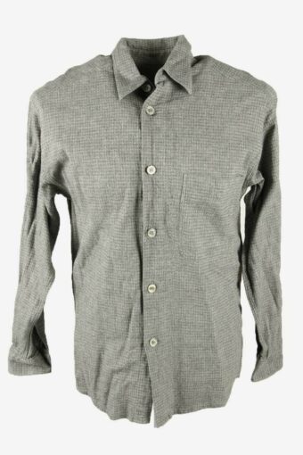 Due By Cavori Shirt Plain Vintage Long Sleeve 90s Retro Grey Size S