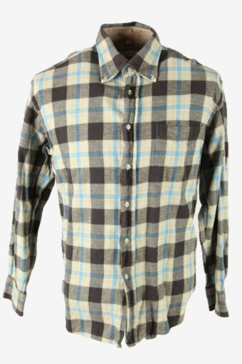 Flannel Shirt Vintage Check Long Sleeve Cashmere Mix Multicoloured L