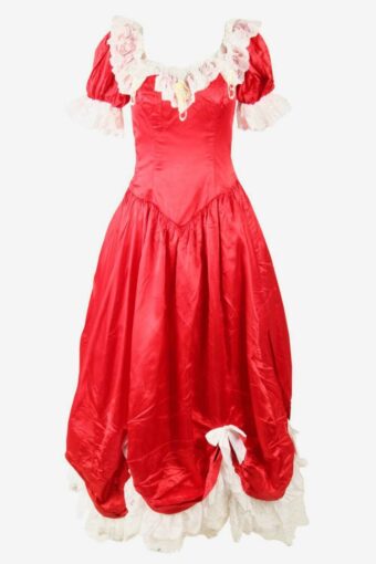 Loralie Vintage Lace Dress Victorian Costume Party Retro Red Size UK 10