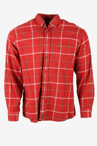 MC Gregor Flannel Shirt Check Vintage Long Sleeve 90s Retro Red Size L
