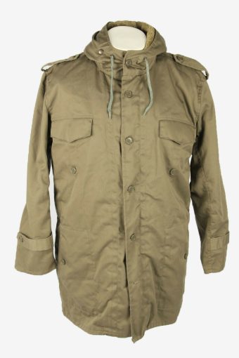 Military Army Parka Vintage Jacket Adjustable Fleece Lined Khaki Size XXL