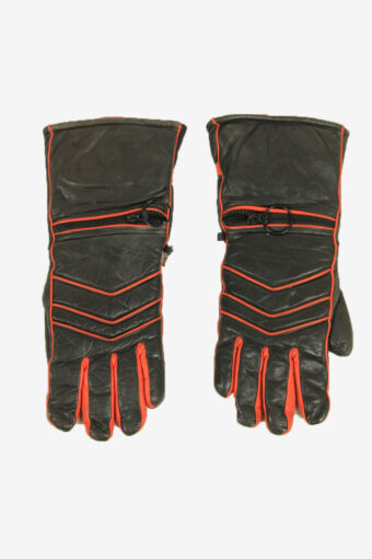 Motorbike Vintage Leather Gloves Lined Soft Smart Winter 90s Black Size M