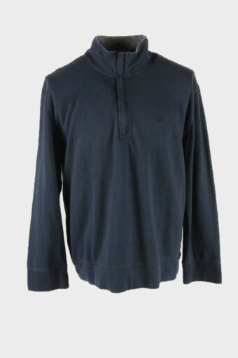 Nautica Vintage Sweatshirt Half Zip Sportswear Retro 90s Navy Size XL