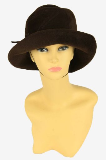 Trilby Vintage Hat Womens Fedora Style 80s Retro Brown Size 56 cm
