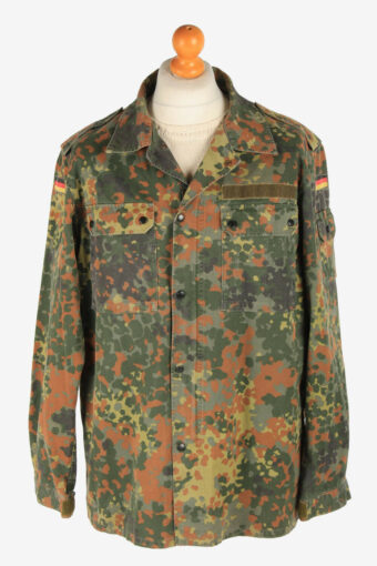 Vintage Armt Shiert Jacket German Flag Camouflage 80s Multi Size L