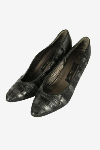 Vintage Creation Studio Flat Shoes Leather Design 70s Black Size UK4